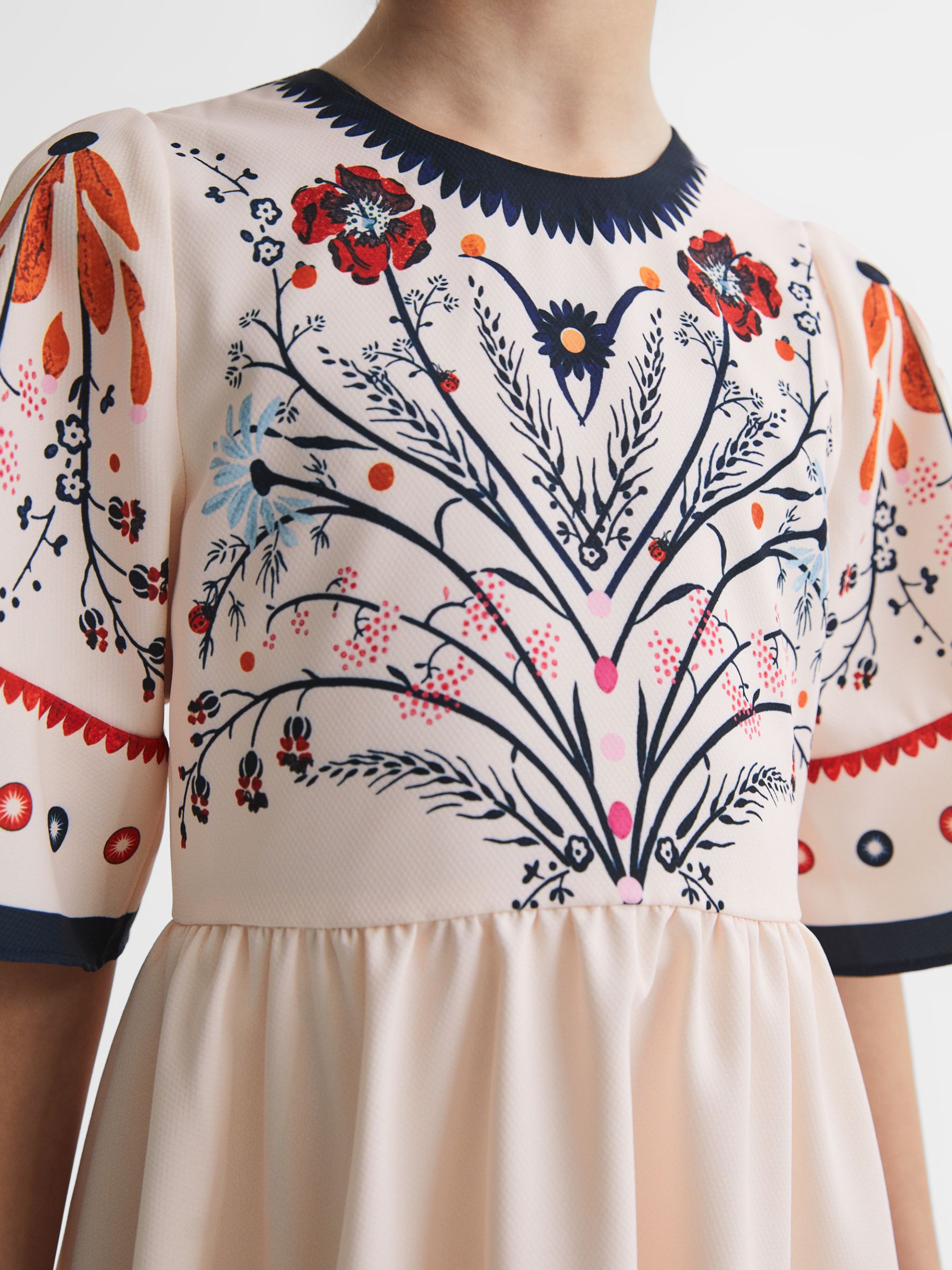 TEEN floral-print silk dress