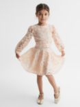Reiss Kids' Nella Cotton Lace Mini Skirt, Pink