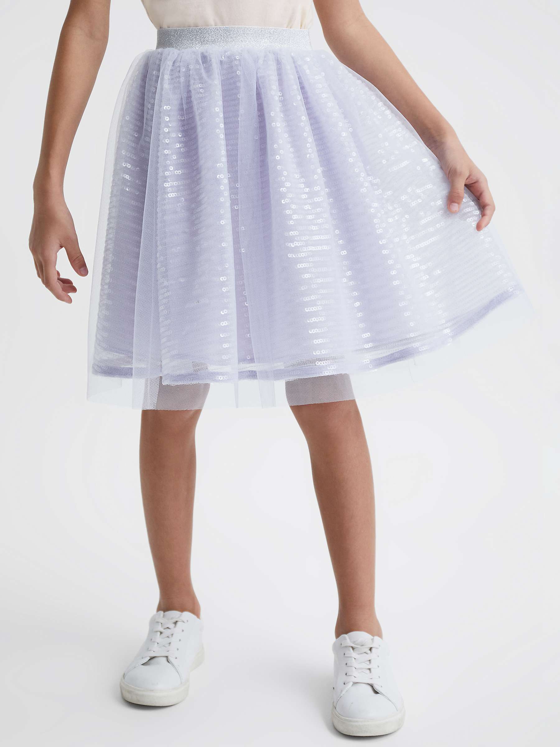 Buy Reiss Kids Charlotta Sequin Skirt, Lilac Online at johnlewis.com