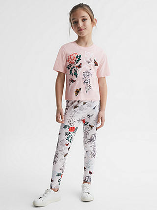 Reiss Kids' Mahlia Floral T-Shirt, Pink