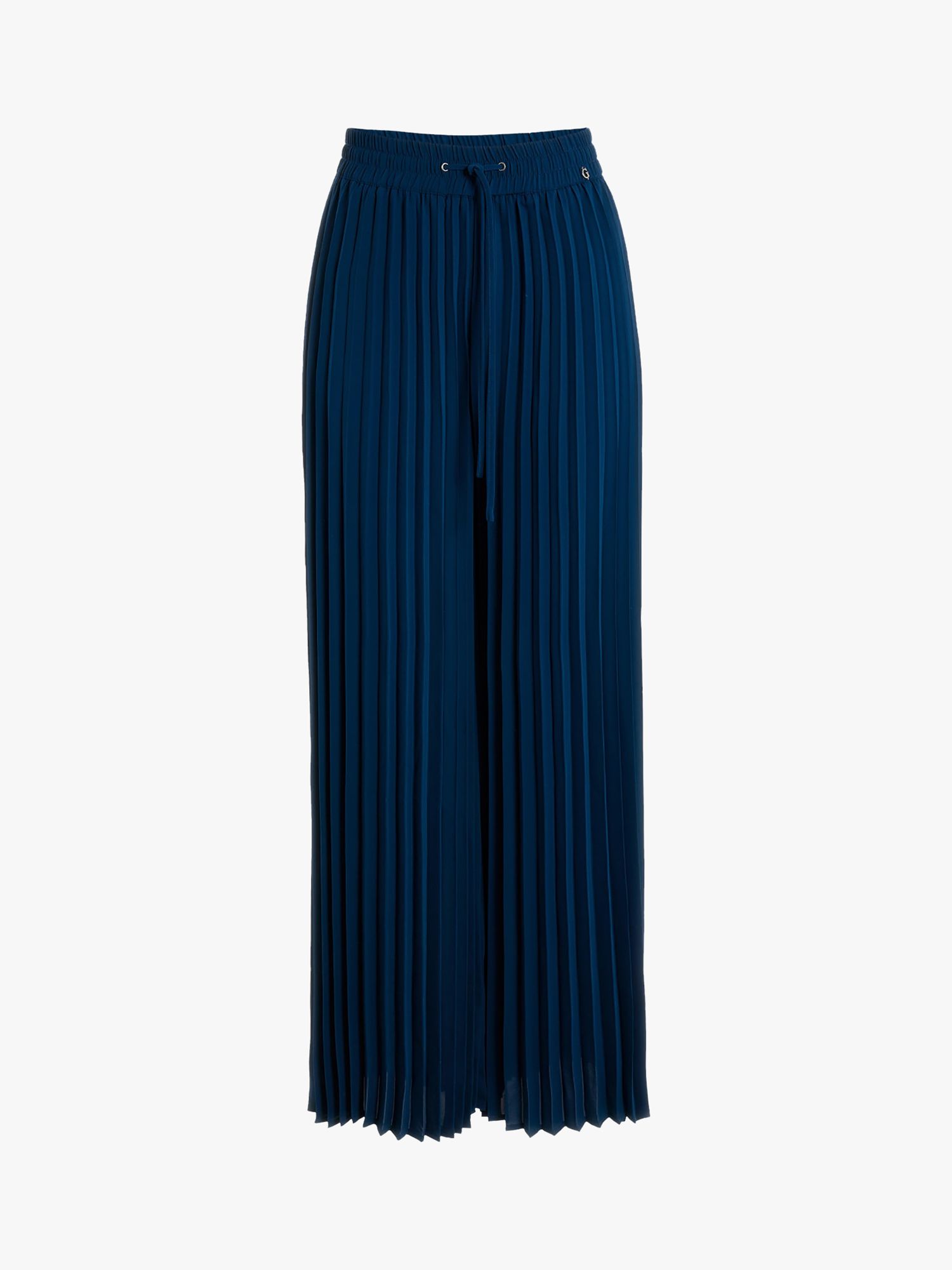 Blue pleated hot sale pants