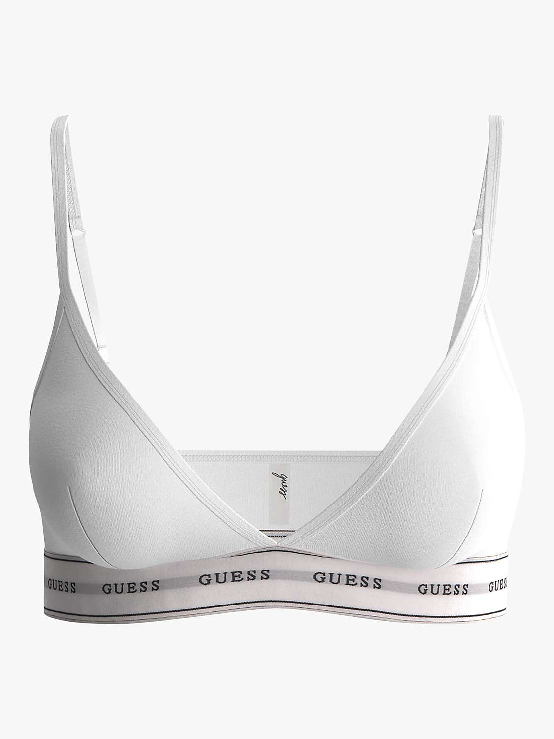GUESS Carrie Triangle Bra, Pure White at John Lewis & Partners