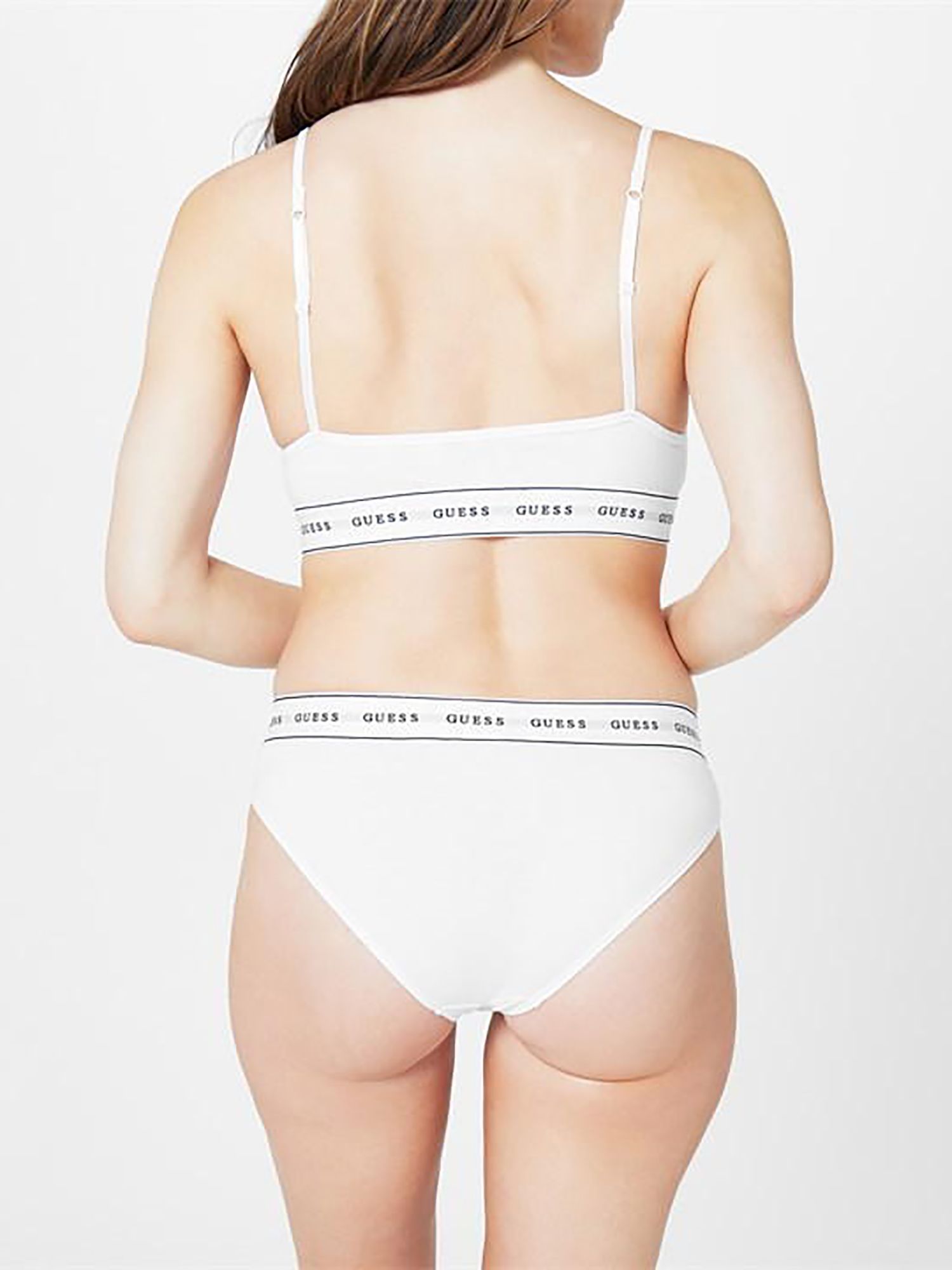 GUESS Carrie Triangle Bra, Pure White at John Lewis & Partners