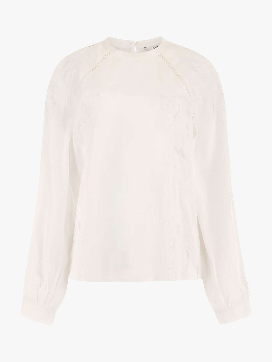 GUESS Iba Embroidered Blouse, Pure White at John Lewis & Partners