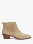 John Lewis Porto Cropped Almond Toe Western Boots, Camel Brown Suede