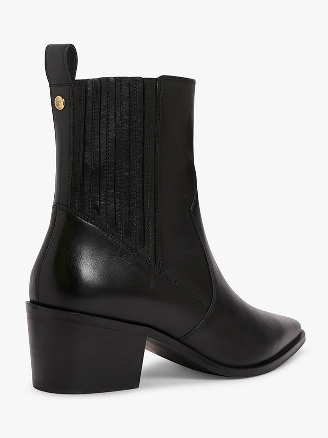 AND/OR Pixie Leather Heeled Chelsea Western Boots, Black Cow Crust