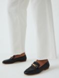 John Lewis Godfrey Leather Soft Back Chain Trim Loafers