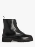 John Lewis ANYDAY Purdie Leather Zip Front Ankle Boots, Black