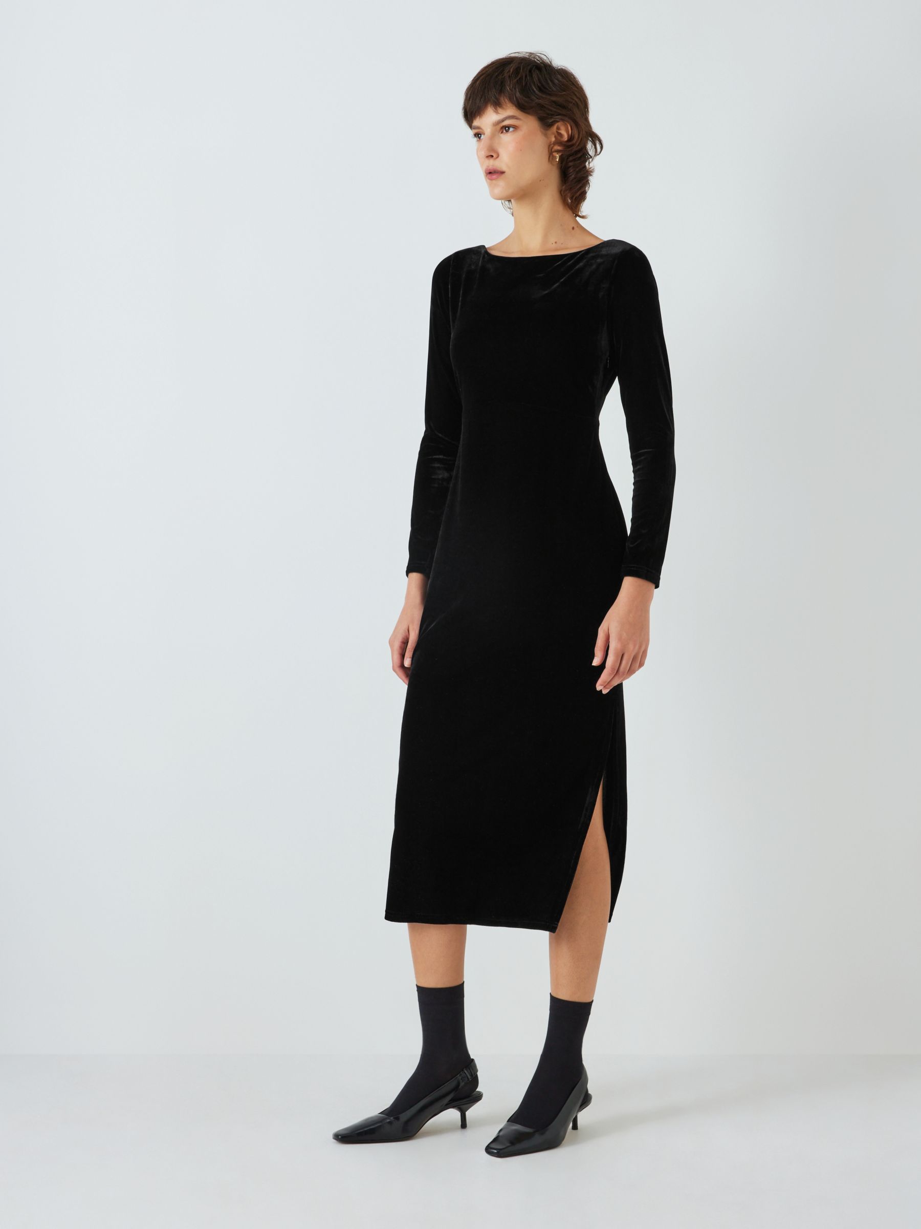 Style 200 Chanel Black dress Size 8 Wedding Guest Long Sleeve