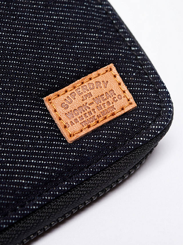 Superdry Classic Fabric Zip Wallet, Denim at John Lewis & Partners