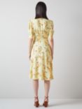 L.K.Bennett Amor Floral Midi Dress, Pale Yellow/Multi
