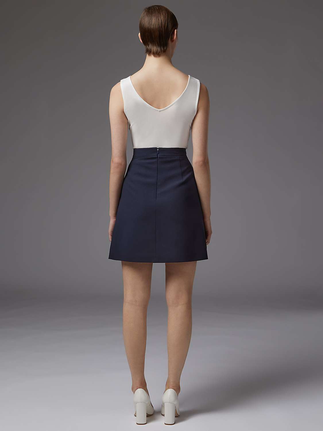 Buy L.K.Bennett Wiley Mini Skirt, Navy Online at johnlewis.com