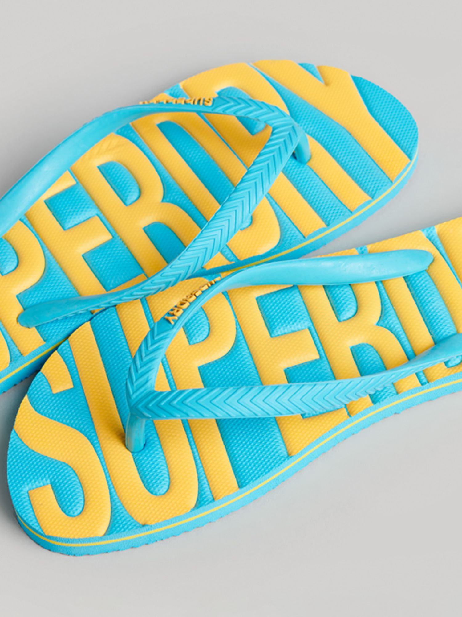 Superdry Vintage Vegan Flip Flops, Beach Blue at John Lewis & Partners