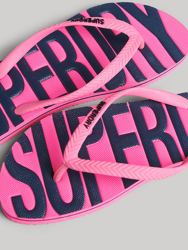 Superdry Vintage Vegan Flip Flops, Fluro Pink