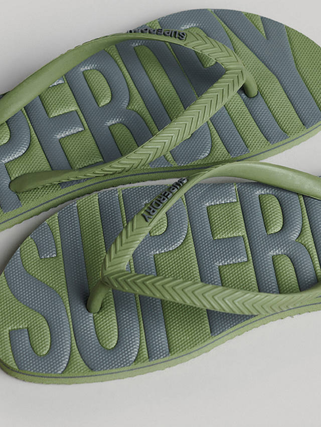 Superdry Vintage Vegan Flip Flops, Olive Khaki