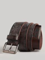 John Lewis Made in England 35mm Grain Leather Belt, Black at John