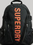 Superdry Mountain Tarp Graphic Backpack, Black/Bold Orange