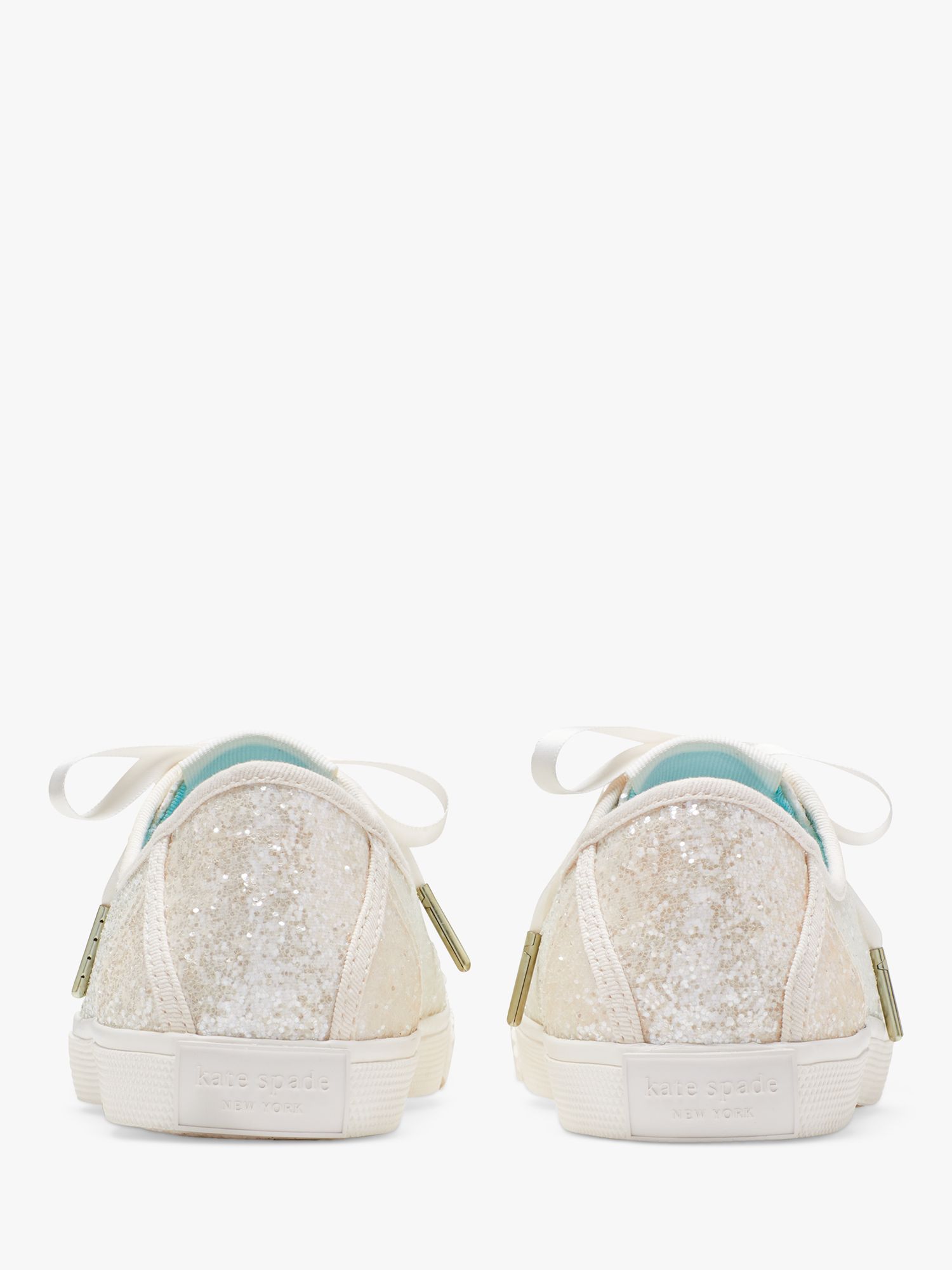 Buy kate spade new york Trista Glitter Trainers, Silver/Gold Online at johnlewis.com