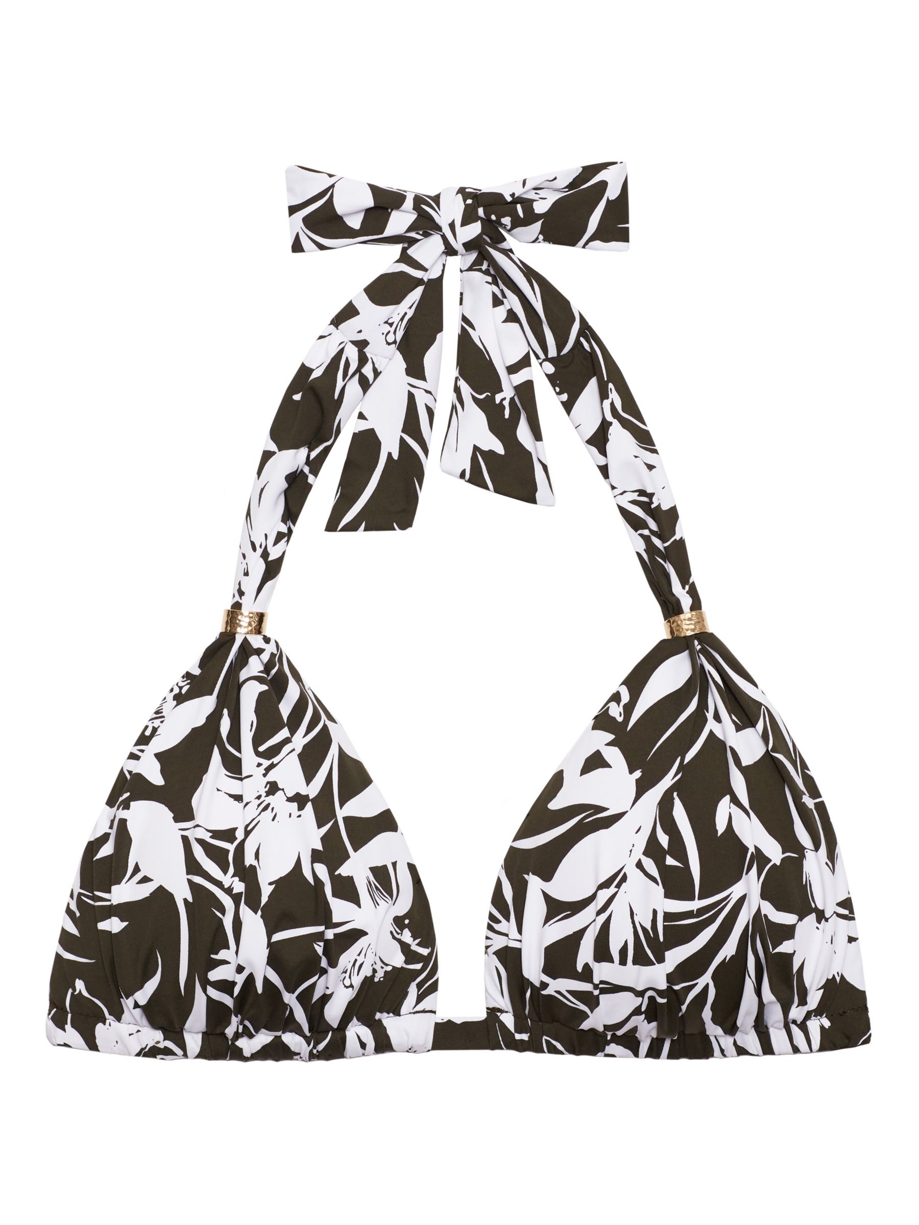 Ralph Lauren Lauren Tropical Floral Halter Neck Bikini Top, Ole Olive at  John Lewis & Partners