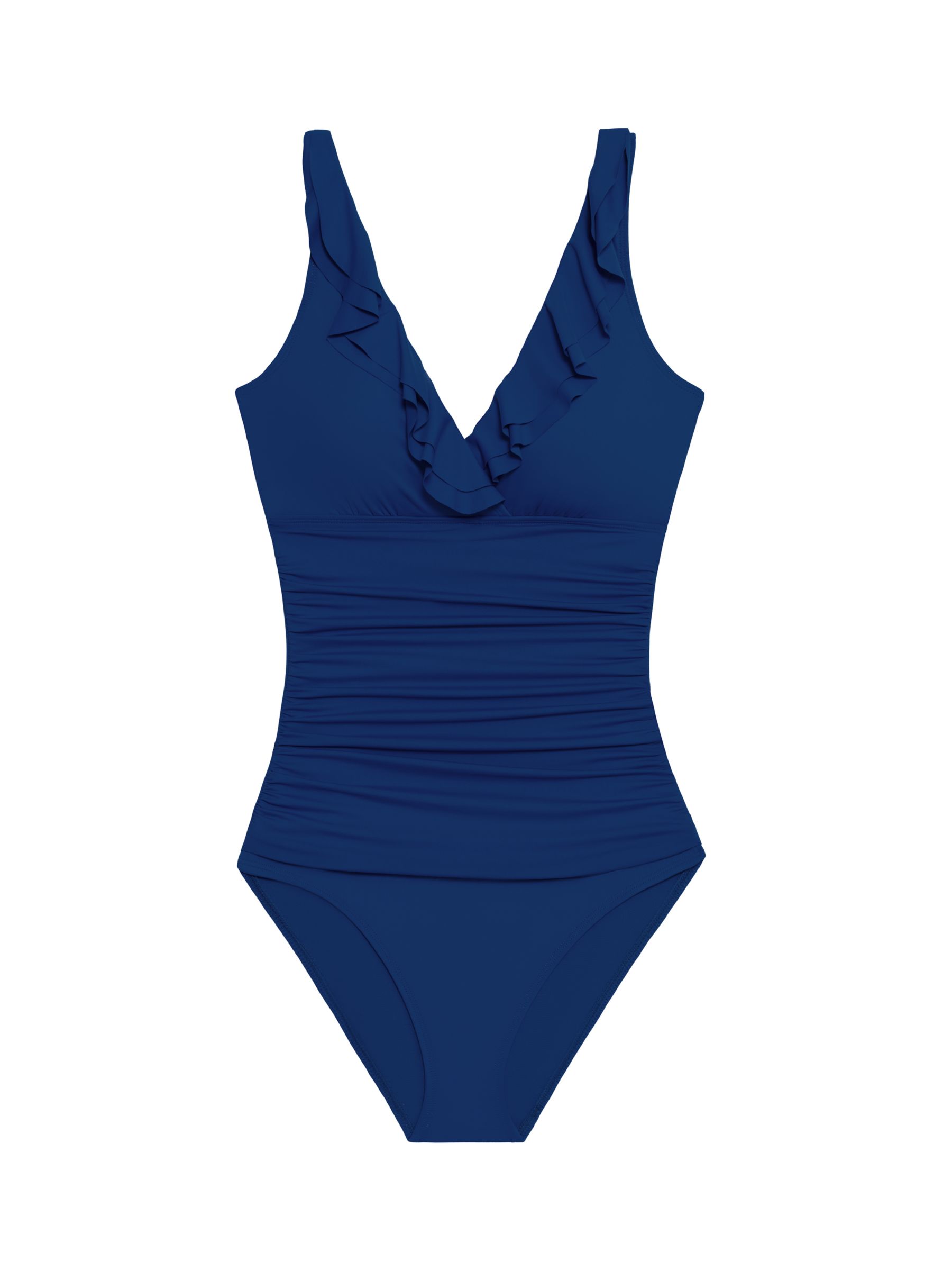 Lauren Ralph Lauren Ruffle Front Shaping Swimsuit, Sapphire, 8