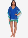 Lauren Ralph Lauren Ombre V-Neck Chiffon Coverup Dress, Blue/Green