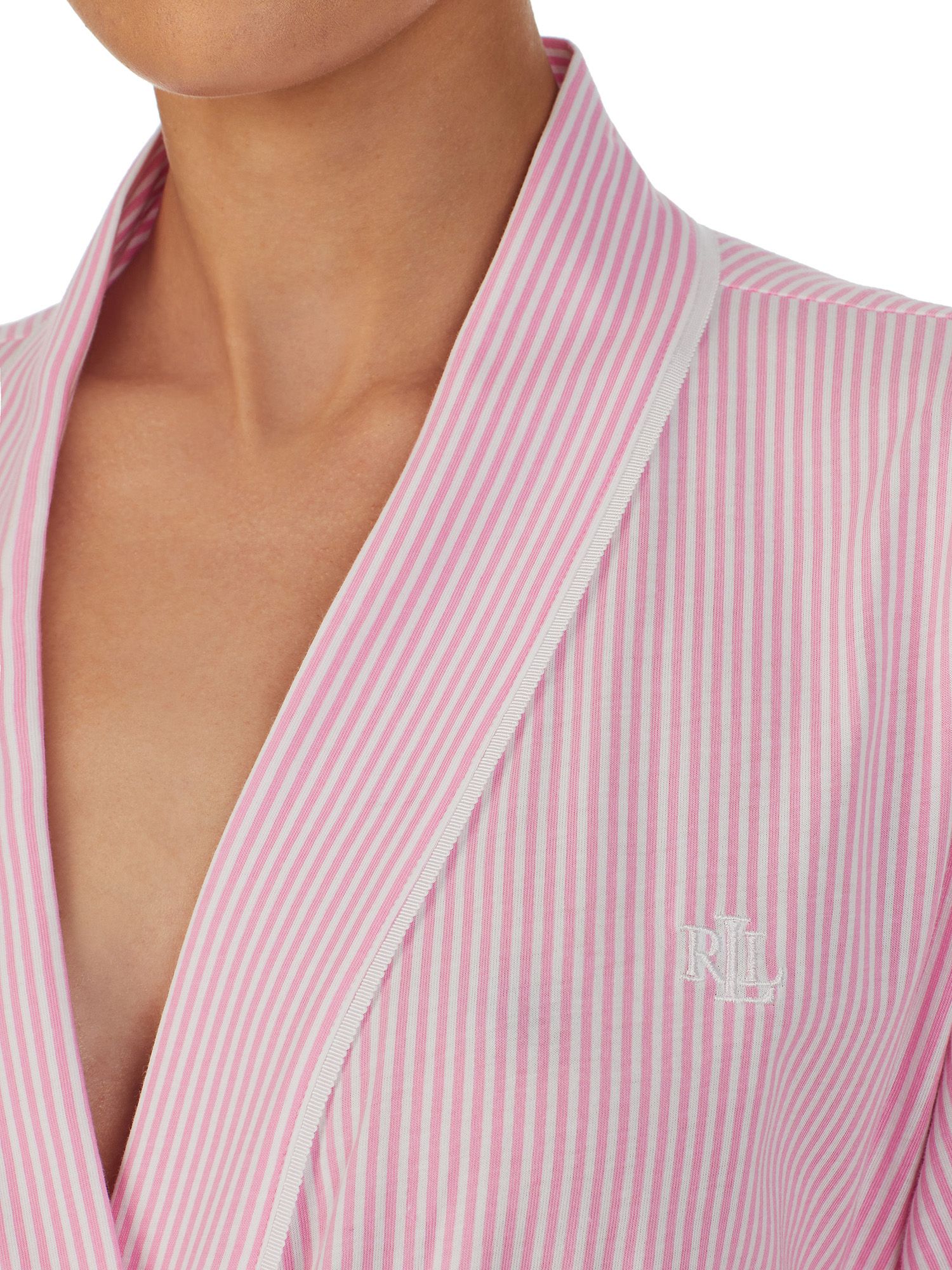 Lauren Ralph Lauren Knit Kimono Wrap Robe, Pink, S