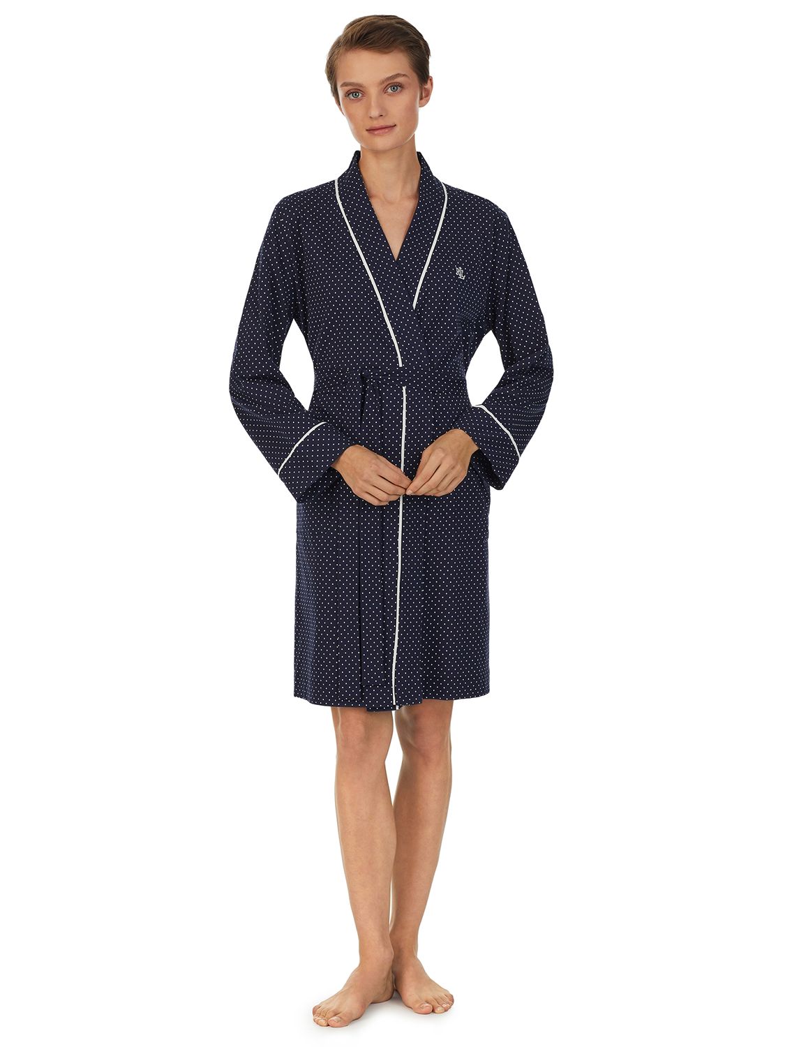 Buy Lauren Ralph Lauren Knit Kimono Wrap Robe, Navy Online at johnlewis.com