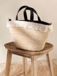Mint Velvet Savanna Fringe Basket Bag, Natural