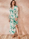 Mint Velvet Sabrina Tiered Floral Maxi Dress, Green/Multi