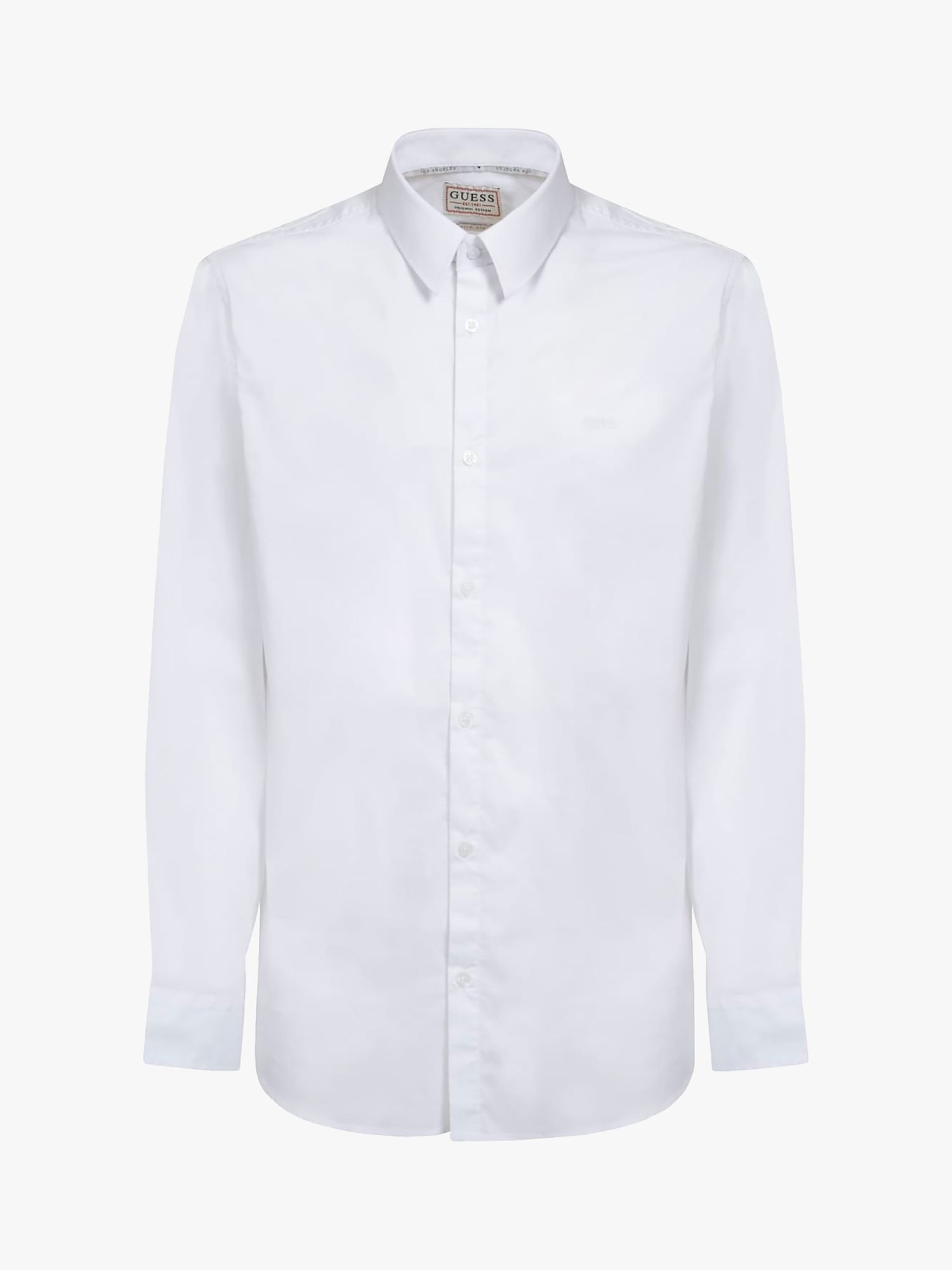 GUESS Long Sleeve Sunset Shirt, Pure White at John Lewis & Partners