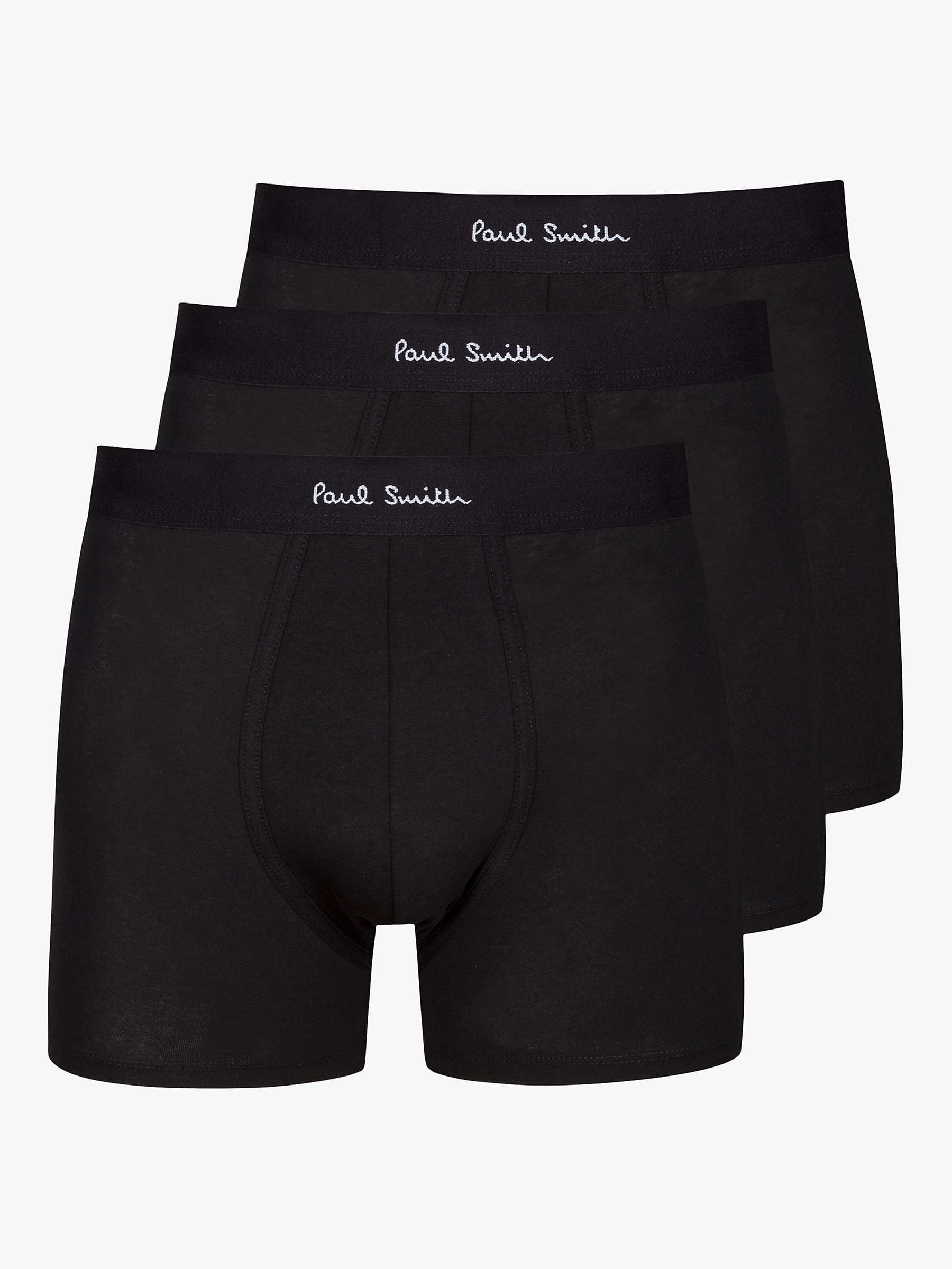 Buy Paul Smith Stretch Cotton Long Trunks, Pack of 3, Black Online at johnlewis.com