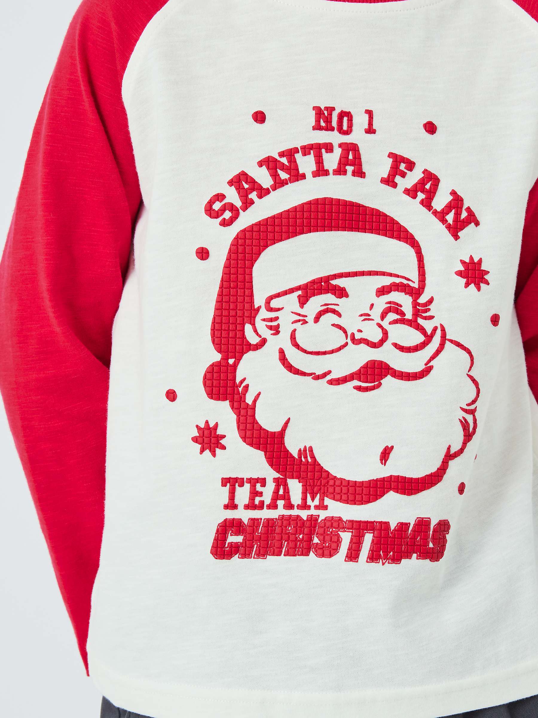 Buy John Lewis Kids' No.1 Santa Fan Christmas Top, Red/White Online at johnlewis.com