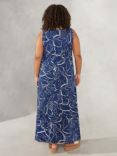 Live Unlimited Curve Linear Floral Print Maxi Dress, Navy