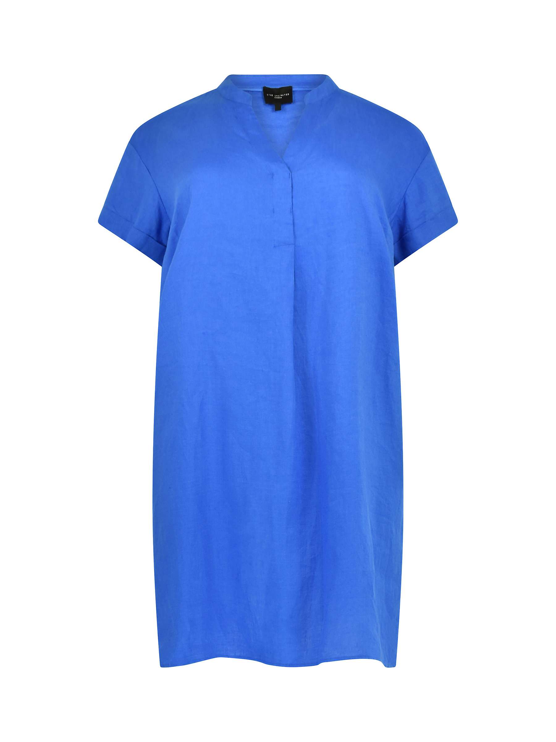 Buy Live Unlimited Curve Nehru Collar Linen Knee Length Dress Online at johnlewis.com