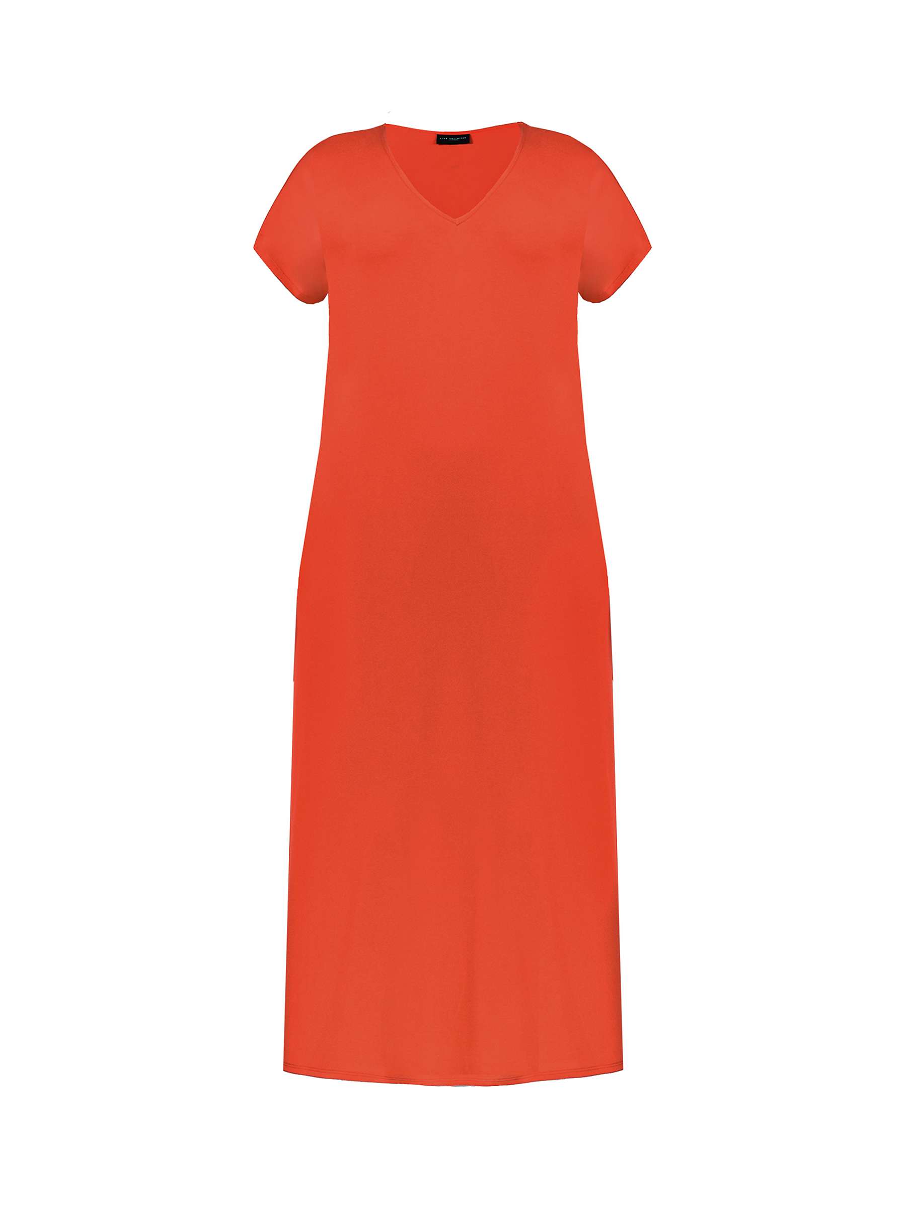 Buy Live Unlimited Curve V Neck T-Shirt Maxi Dress, Orange Online at johnlewis.com