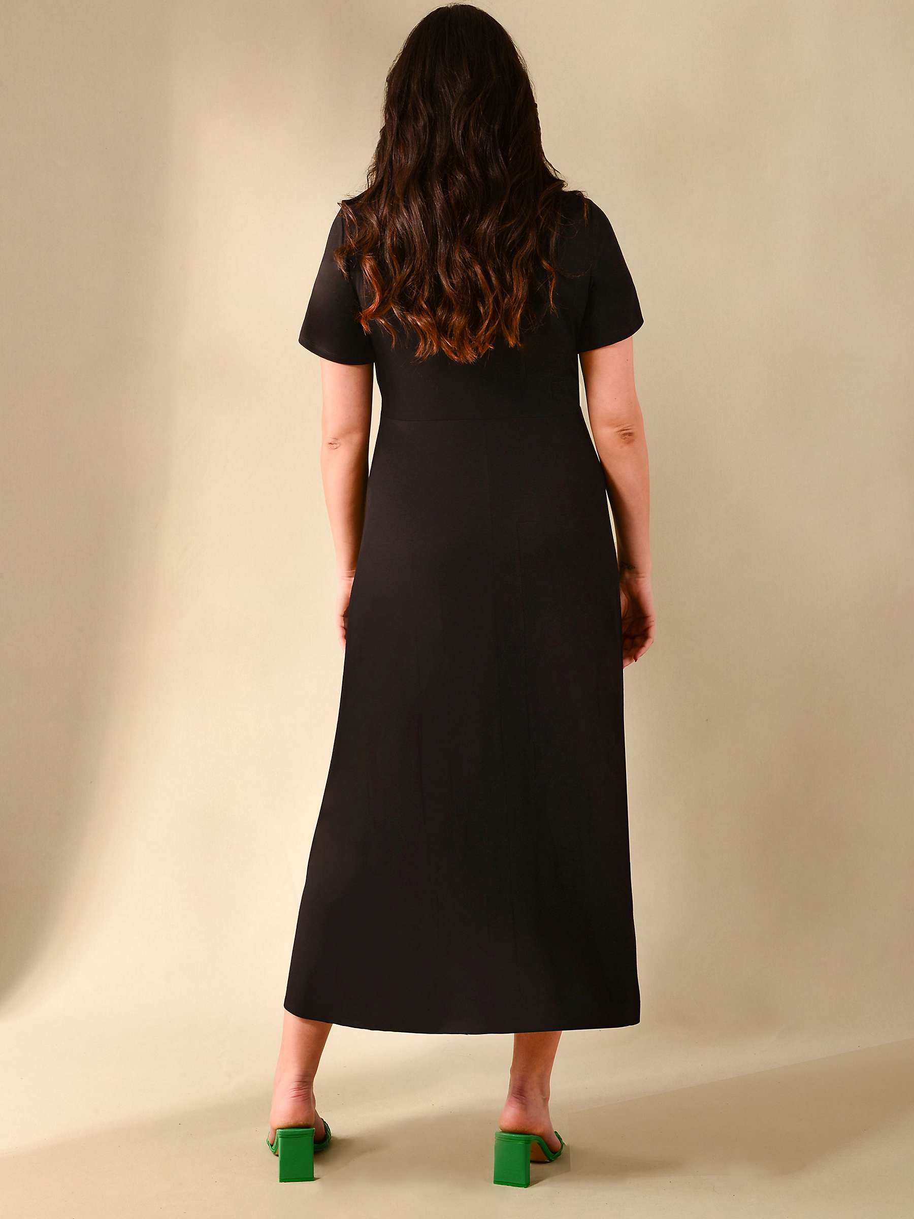 Buy Live Unlimited Curve Plain Jersey Wrap Dress, Black Online at johnlewis.com