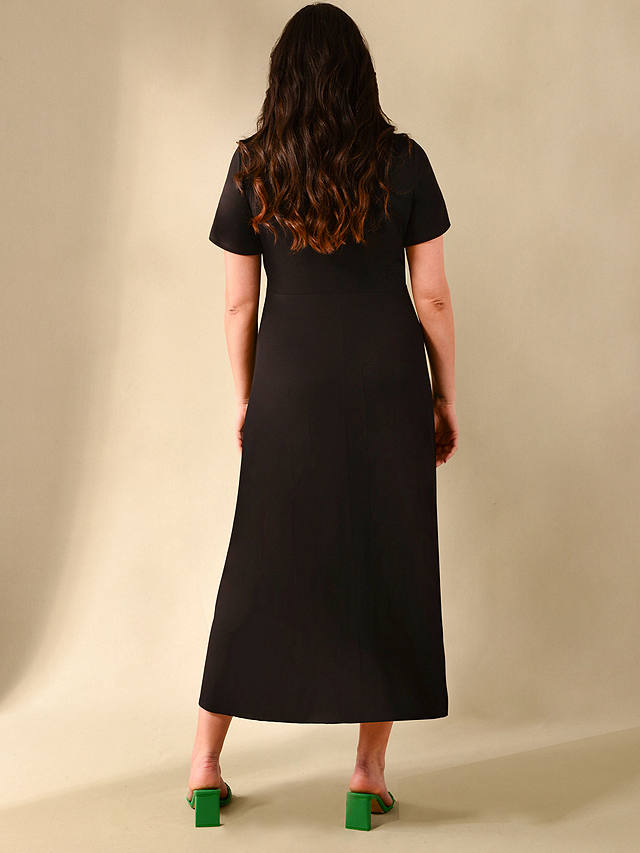 Live Unlimited Curve Plain Jersey Wrap Dress, Black