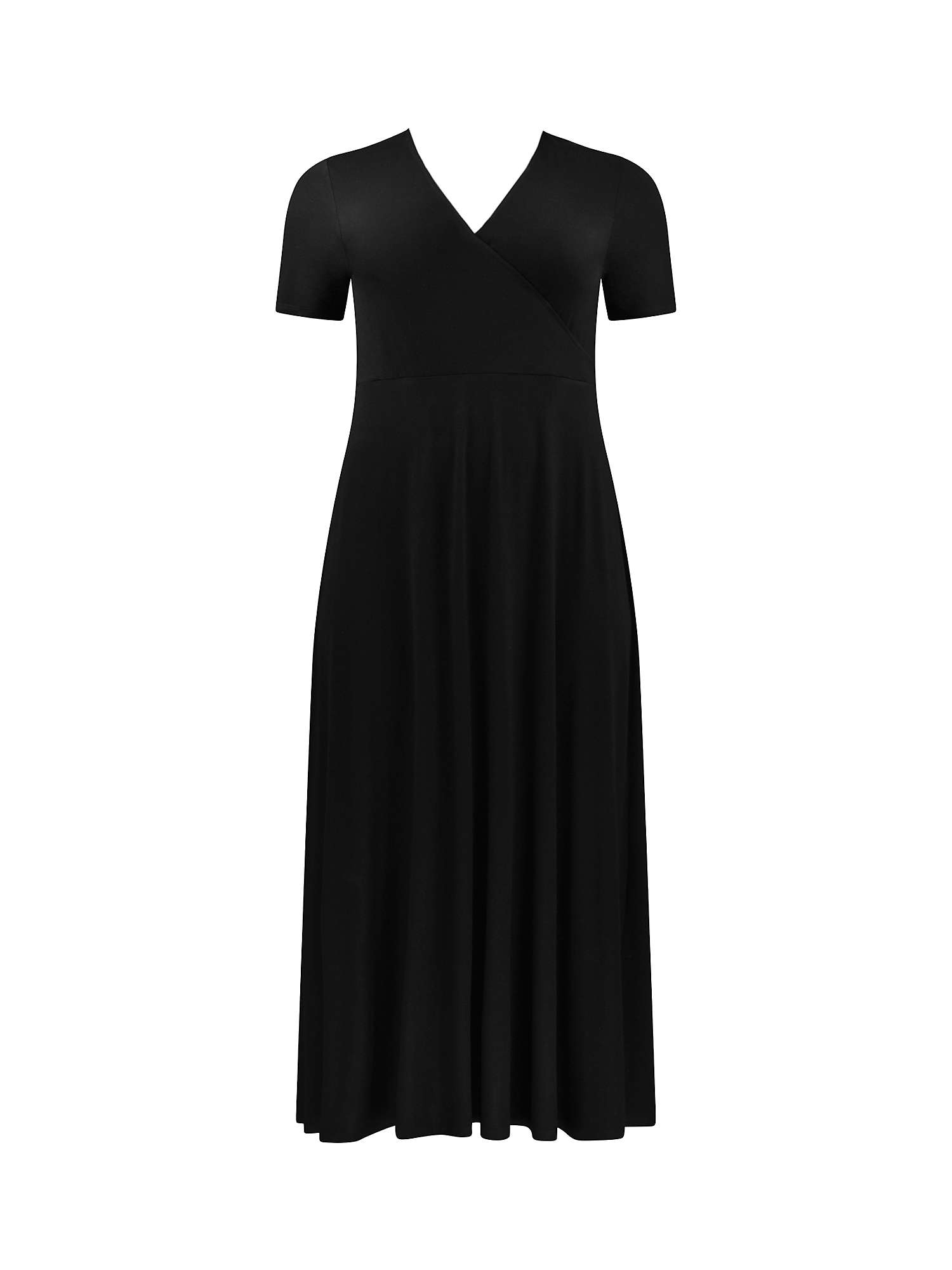 Buy Live Unlimited Curve Plain Jersey Wrap Dress, Black Online at johnlewis.com