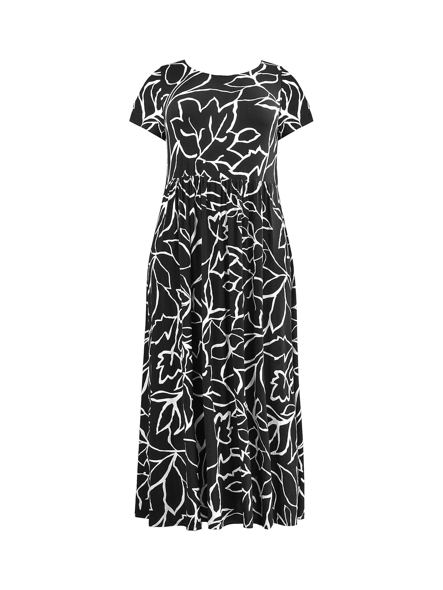 Live Unlimited Curve Linear Floral Print Maxi Dress, Black at John ...