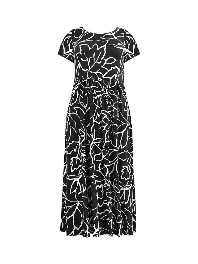 Live Unlimited Curve Linear Floral Print Maxi Dress, Black