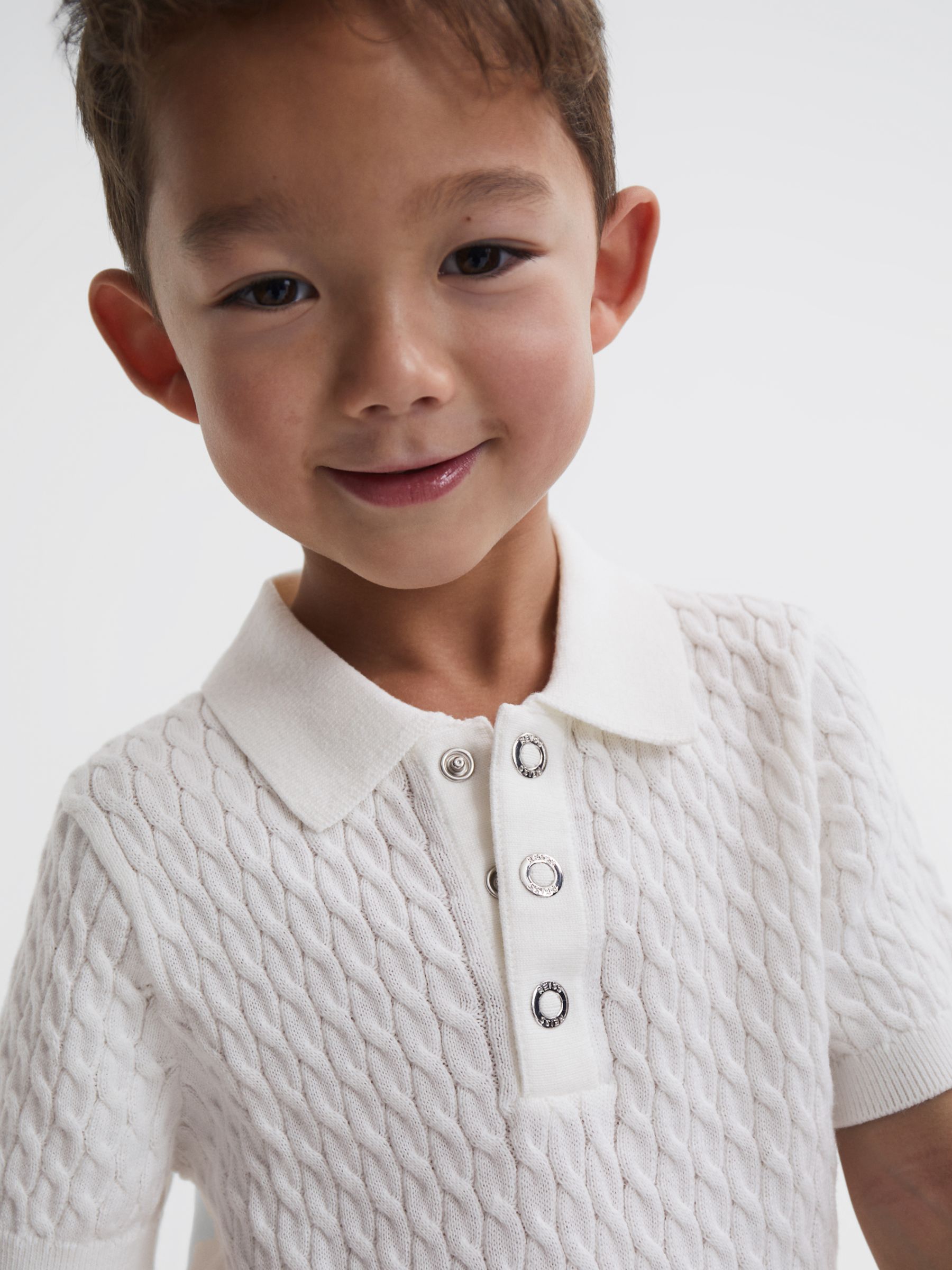 Reiss Blaze Junior Press-Stud Polo T-Shirt