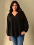 Live Unlimited Curve Broidery Jersey Top, Black