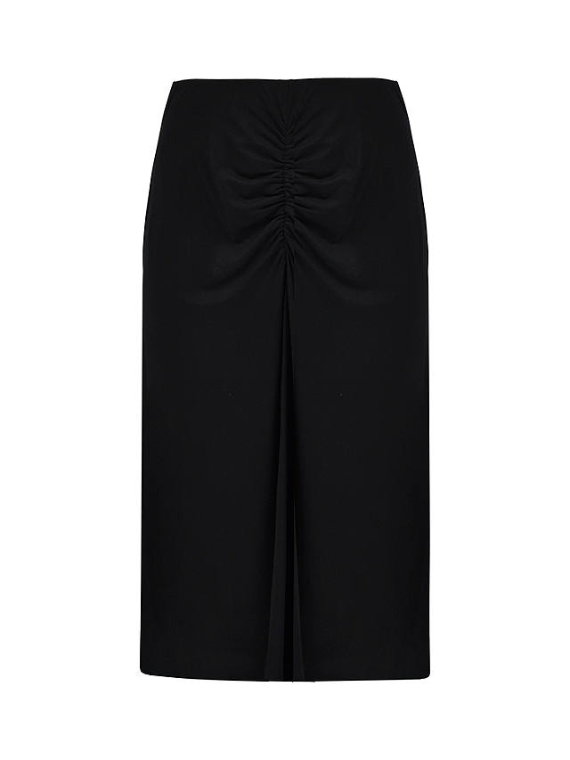 Live Unlimited Curve Ruched Front Midi Skirt, Black
