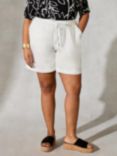 Live Unlimited Curve Plain Linen Shorts, White, White
