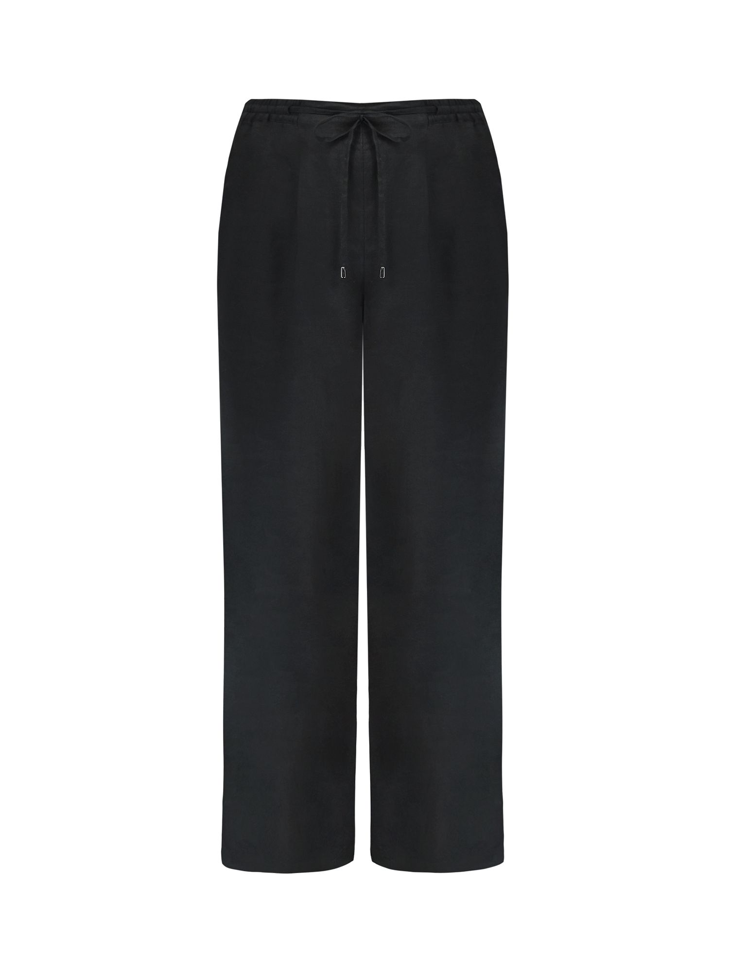 Black linen cropped sale trousers