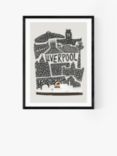 EAST END PRINTS Fox and Velvet 'Liverpool Cityscape' Framed Print