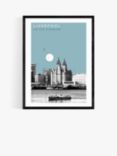 EAST END PRINTS Becks Norf Design 'Liverpool Cityscape' Framed Print