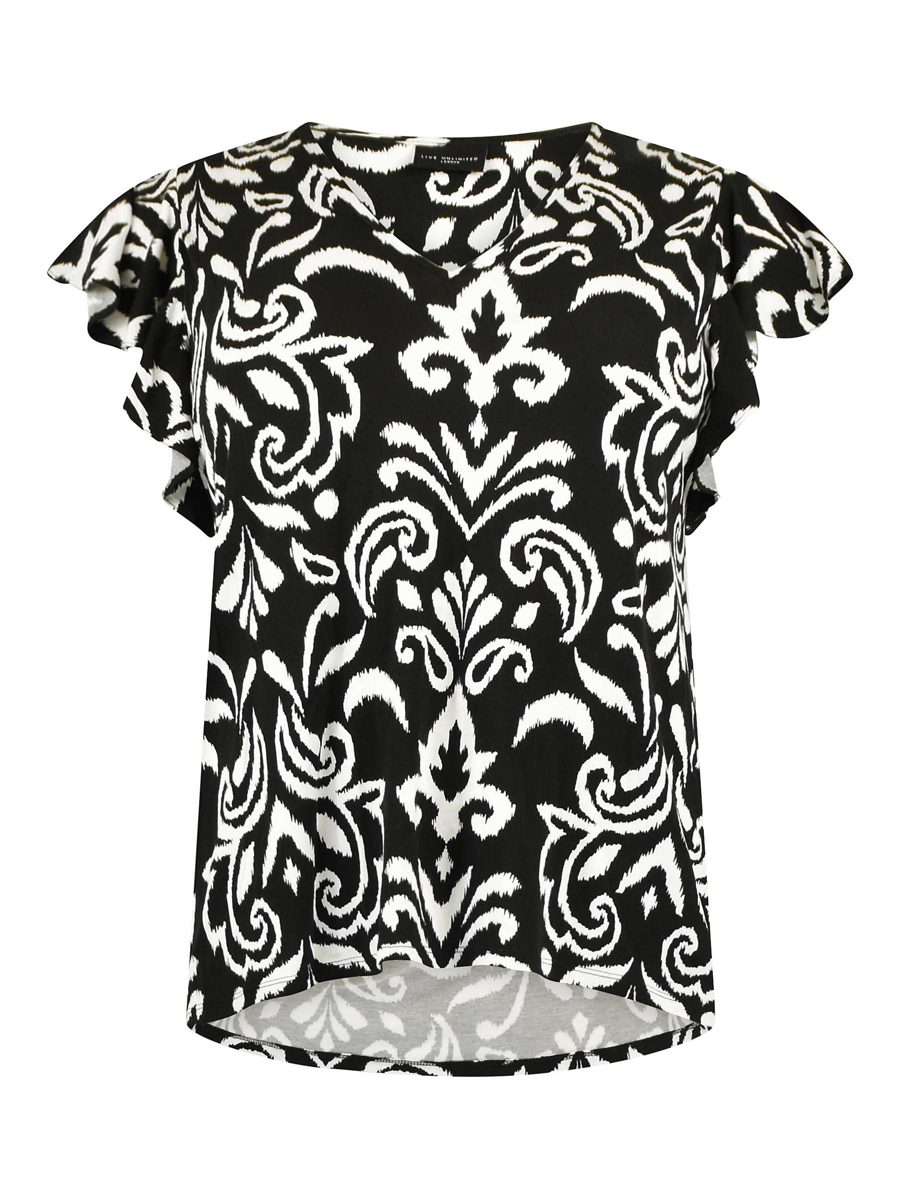 Buy Live Unlimited Curve Abstract Print Blouse, Black/White Online at johnlewis.com
