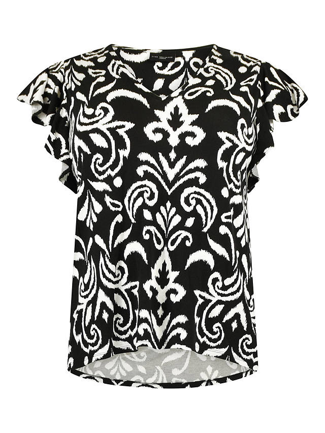 Live Unlimited Curve Abstract Print Blouse, Black/White