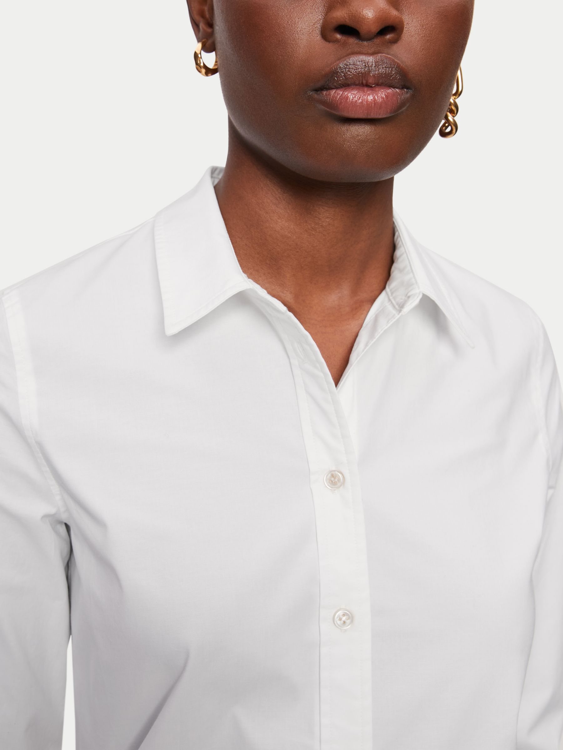 Buy Jigsaw Fitted Cotton Shirt, White Online at johnlewis.com